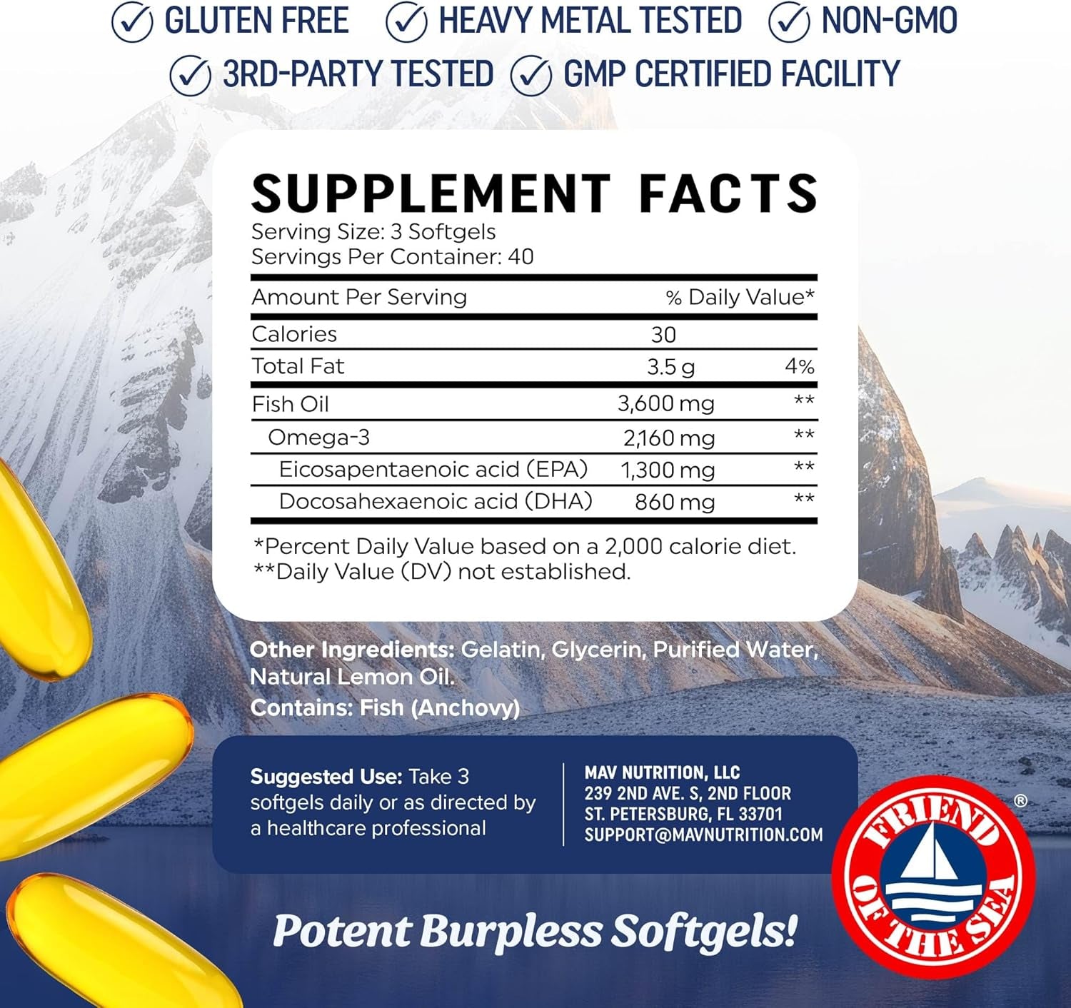 Triple Strength Omega 3 Fish Oil 3600 Mg