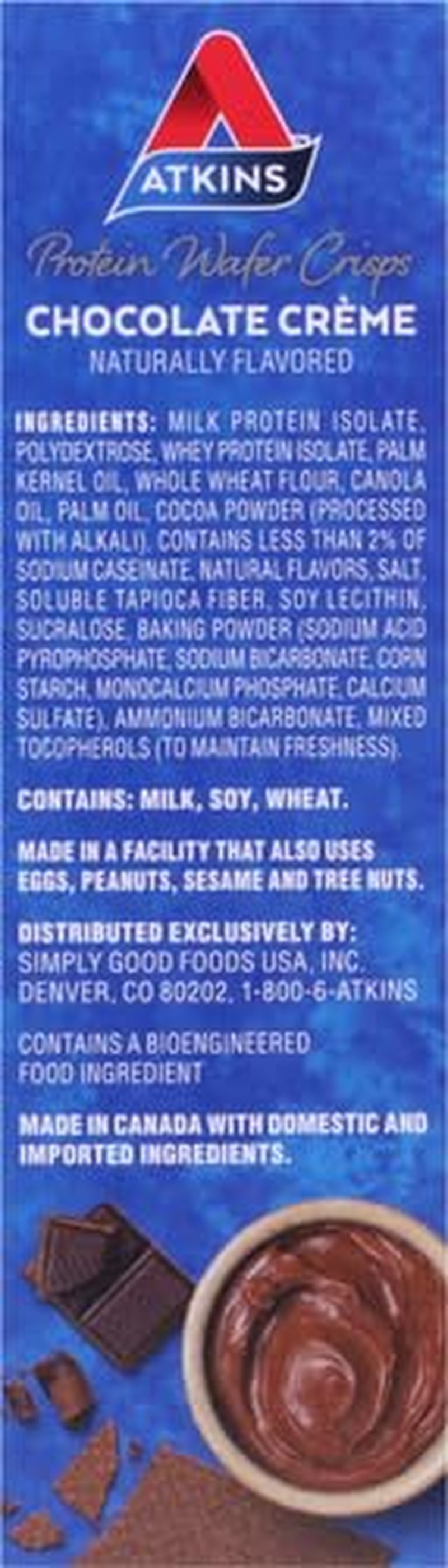 Atkins Chocolate Crème Protein Wafer Crisps, 5 Count