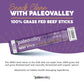 Paleovalley 100% Grass Fed Garlic Summer Sausage Beef Sticks - Delicious Gluten Free Beef Snack