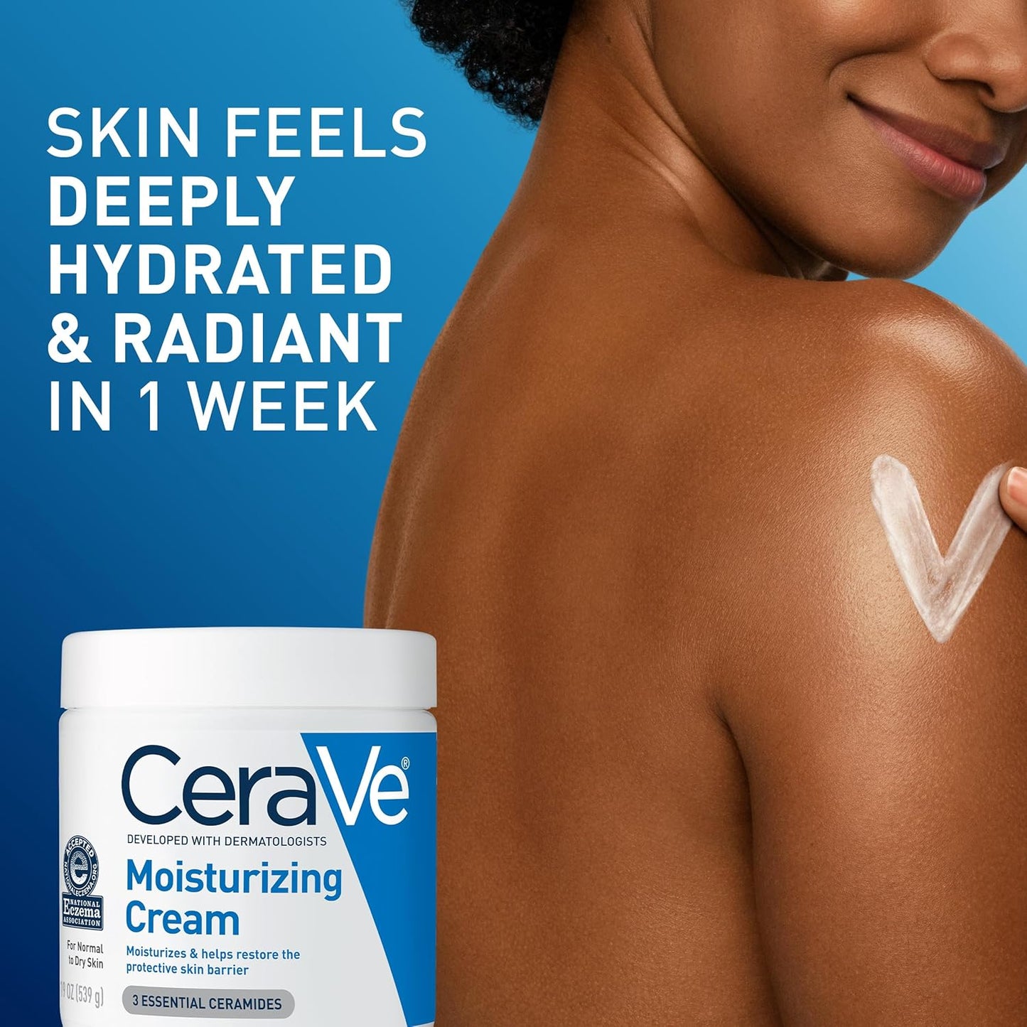 CeraVe Moisturizing Cream, Body and Face Moisturizer for Dry Skin
