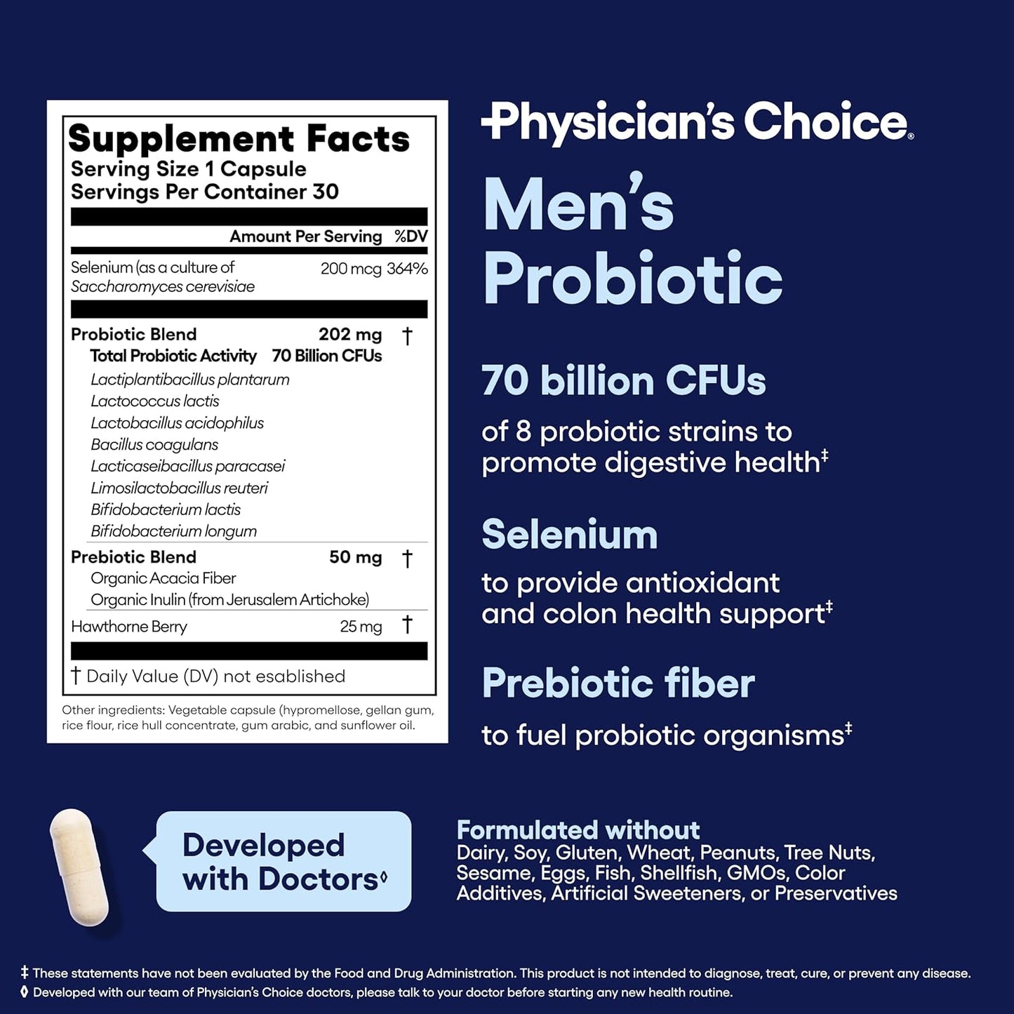 Physician's Choice Probiotics for Men - 70 Billion CFU