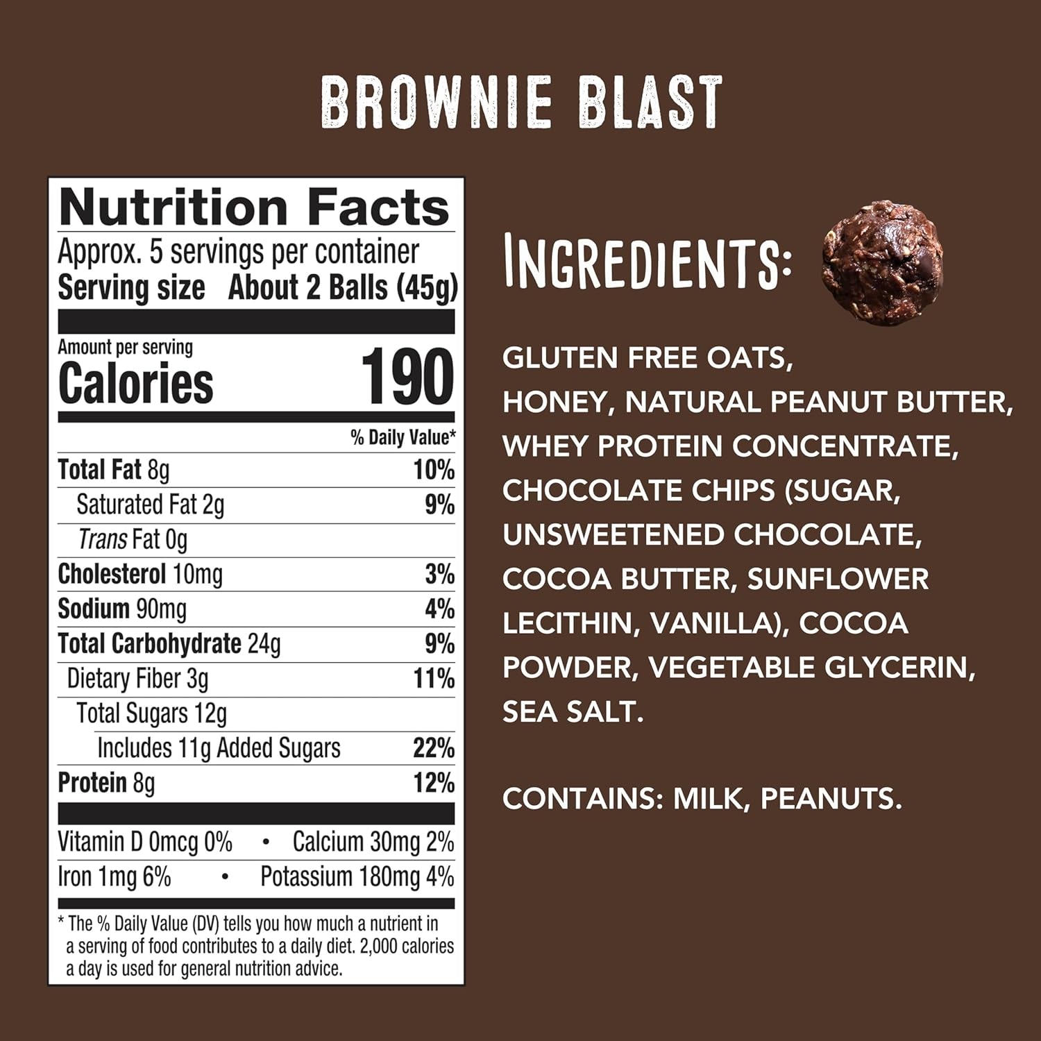 simplyFUEL Whole-Food Protein Balls (Brownie Blast)
