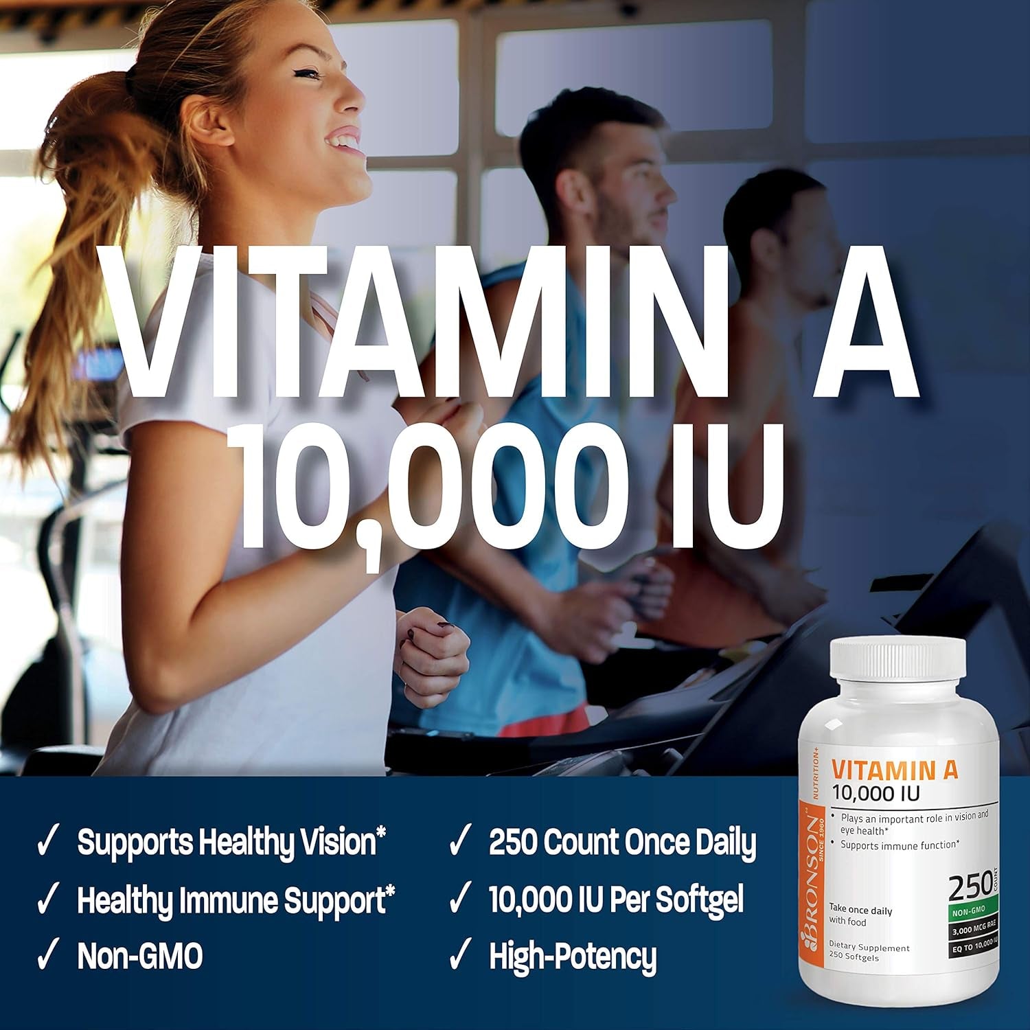 Bronson Vitamin A 10,000 IU Premium Non-GMO Formula