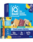 IQBAR Clean Plant Protein Bars - Fruit Lovers Variety Pack - 12 Count