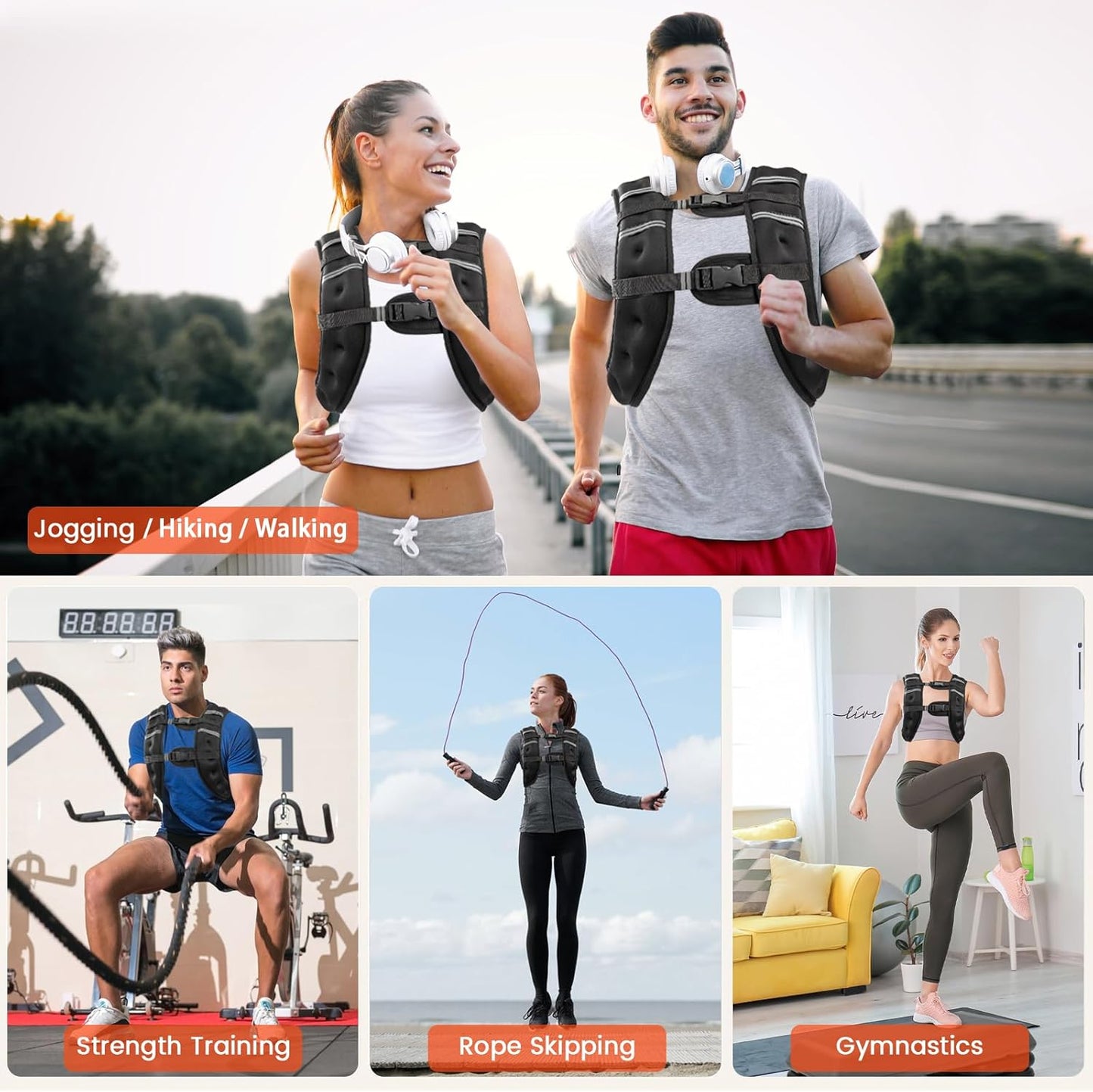 Poudee Weight Vest for Men Women, 6Lb/8Lb/10Lb/12Lb/16Lb/20Lb/25Lb/30Lb