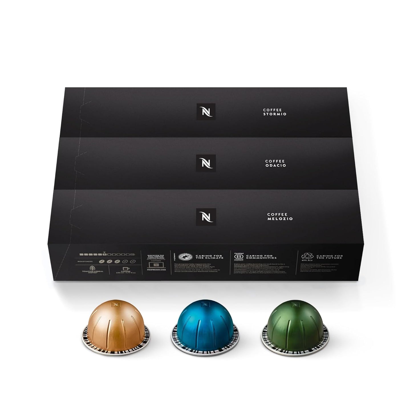 Nespresso Capsules Vertuo, Variety Pack, Medium and Dark Roast Coffee, Brews 7.8 Oz.