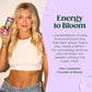 Bloom Nutrition Sparkling Energy Drink for Focus - Natural Caffeine, Zero Sugar, 180Mg Caffeine - Raspberry Lemon - 12oz 12 Pack