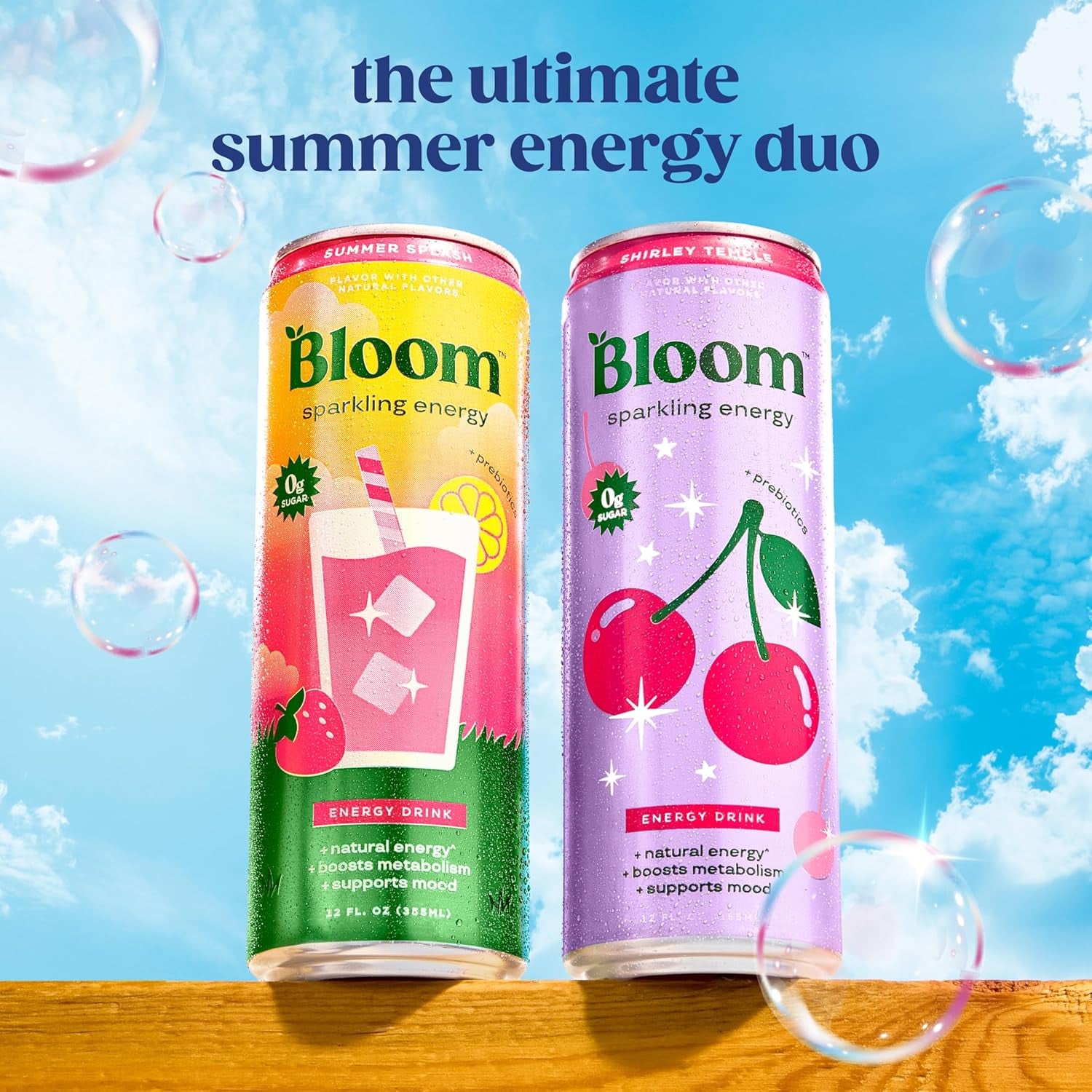Bloom Nutrition Sparkling Energy Drink - Natural Caffeine, Zero Sugar, 180Mg Caffeine - All Stars Variety Pack - 12oz 12 Pack