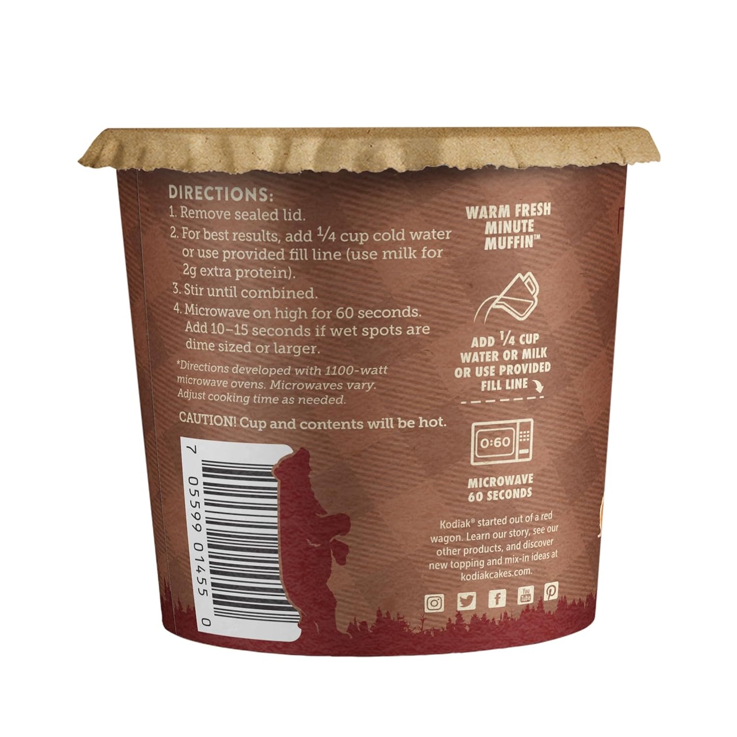Kodiak Cakes Minute Muffins, Cinnamon Roll (Pack of 12)