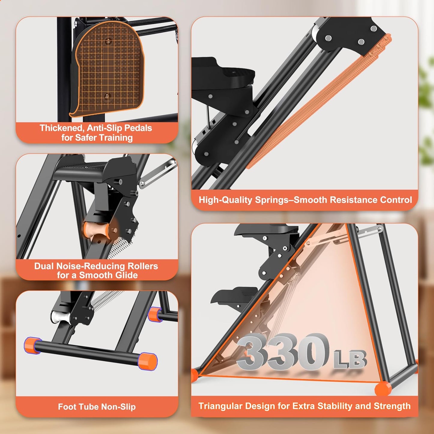 2.0 Stair Climber Machine with 3-Level Adjustable Resistance