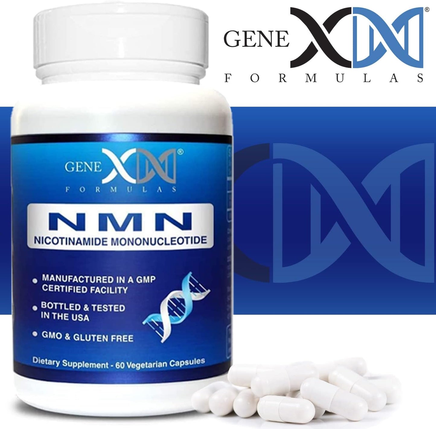 Genex Formulas NMN 250Mg - Stabilized Form (60 Capsules), 99% Pure Supplement Capsules