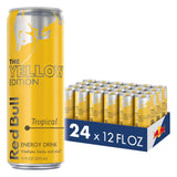 Red Bull Yellow Edition Energy Drink, Tropical, Pack of 24 Cans