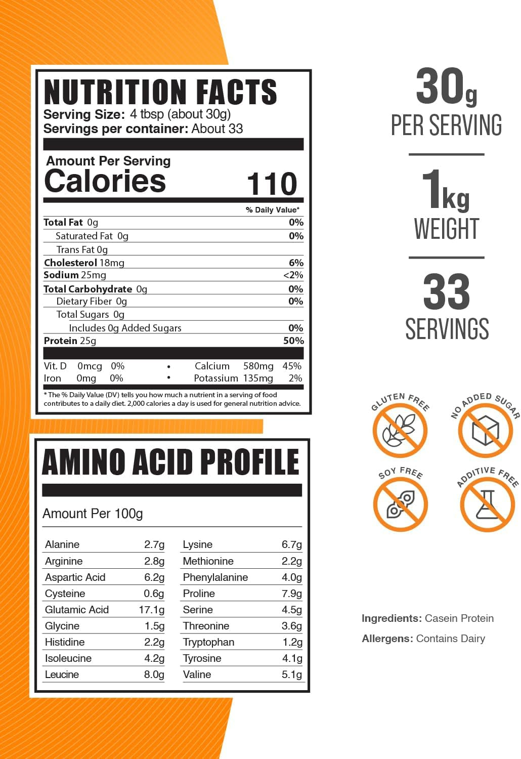 Bulksupplements.com Casein Protein Powder