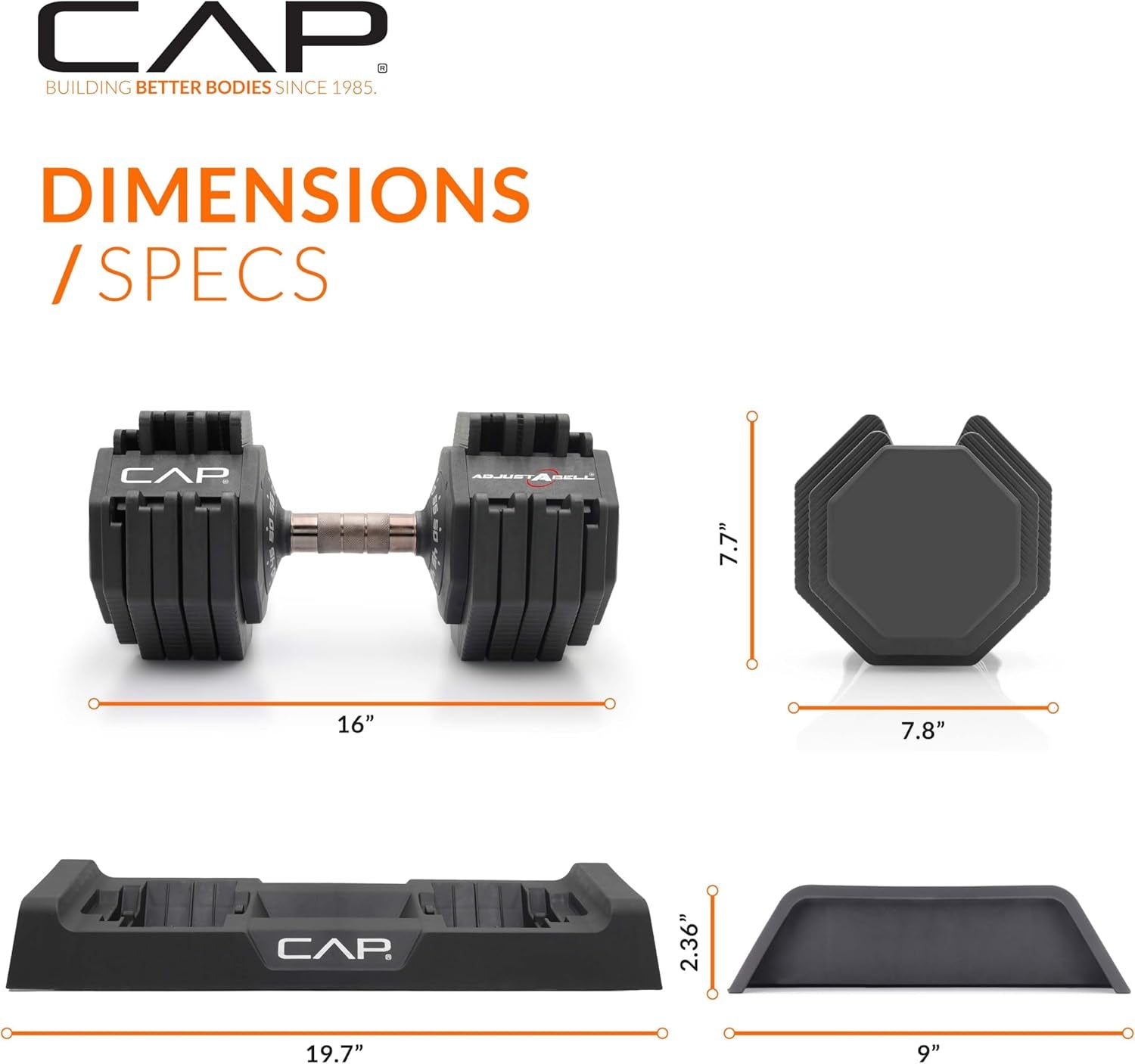 CAP Barbell ADJUSTABELL Adjustable Round Dumbbell Weights