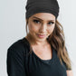 Gili 2 Pack Wide Headbands for Women Boho African Knotted Non Slip Fashion Hair Bands Yoga Running Sports Workout Gym Head Wraps Elastic Soft Cotton Cloth Turbans Bandana for Girls (White,Black)