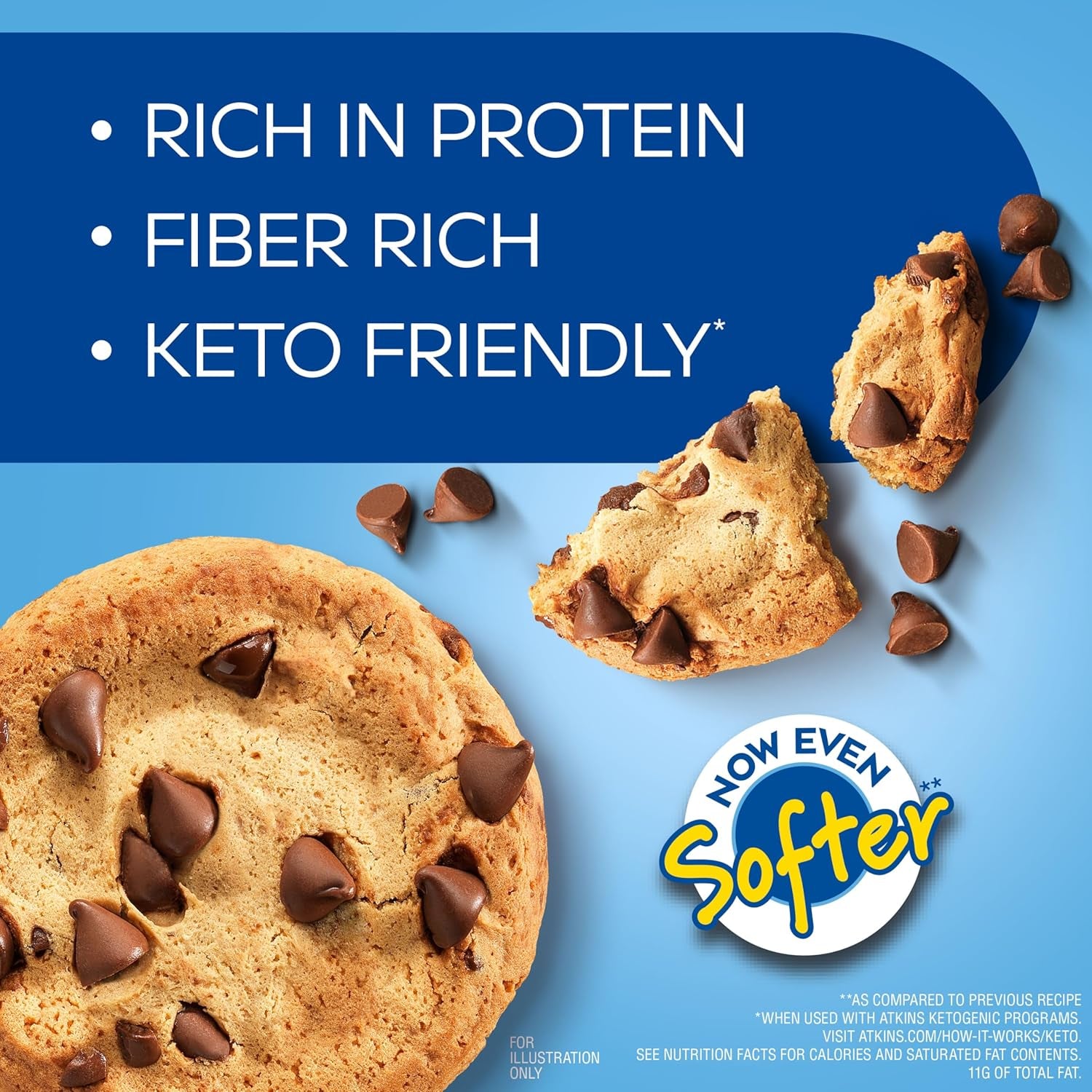 Atkins Chocolate Chip Protein Cookie, 4 Count