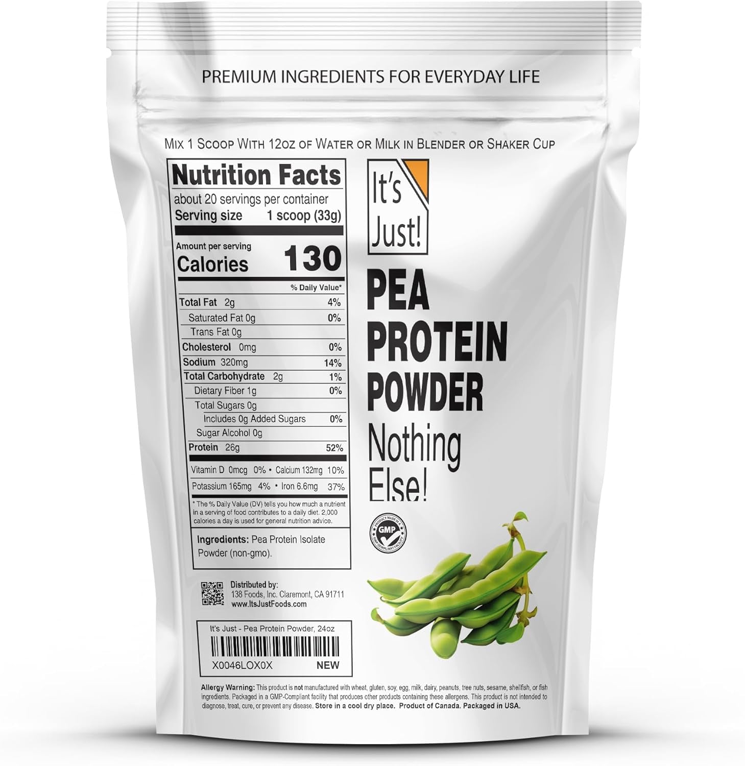 It's Just! Pea Protein Powder - Unflavored