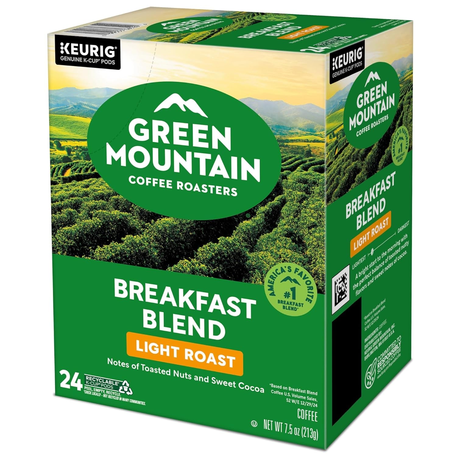 Green Mountain Coffee Roasters Breakfast Blend Single-Serve Keurig K-Cup Pods