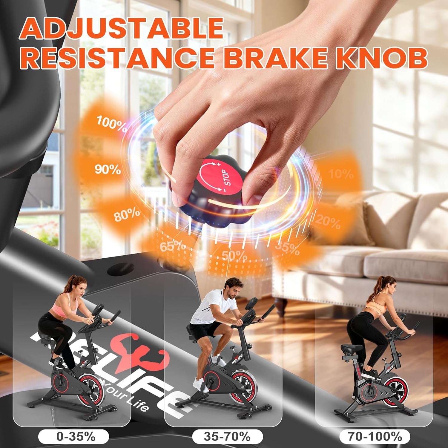 RELIFE REBUILD YOUR LIFE Exercise Bike Stationary for Home Indoor