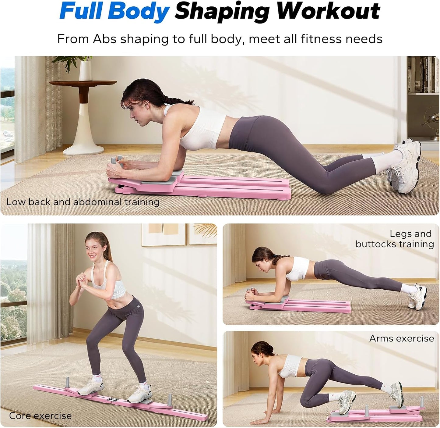 MERACH Pilates Board with Multifunctional Abdominal Plate