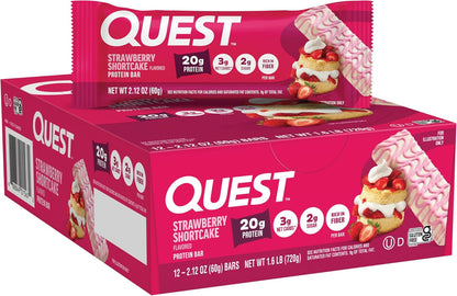 Quest Nutrition Protein Bars, Strawberry Shortcake, 20G Protein, 12 Count