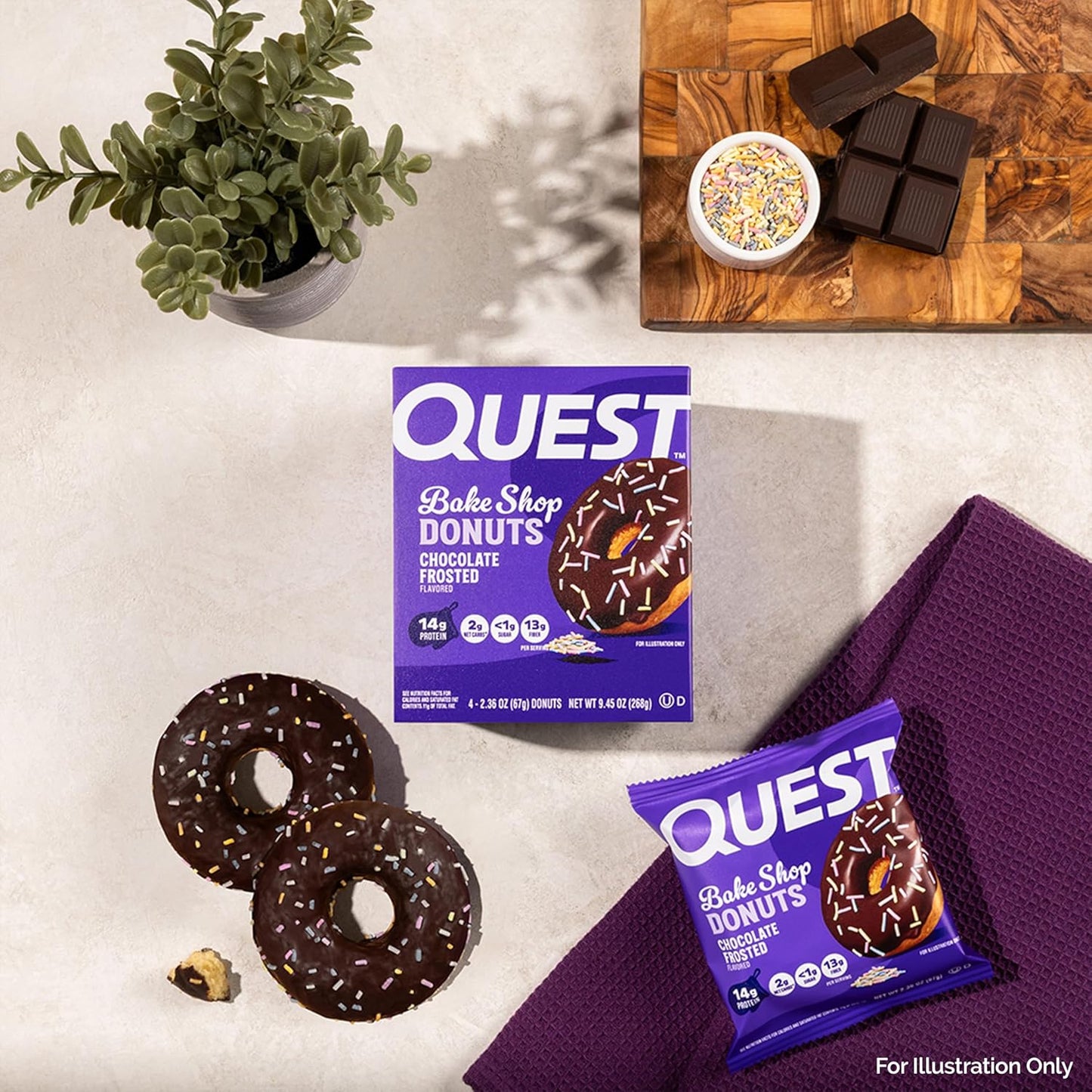 Chocolate Frosted Donuts, 14G Protein, Less than 1G Sugar, 9 Count