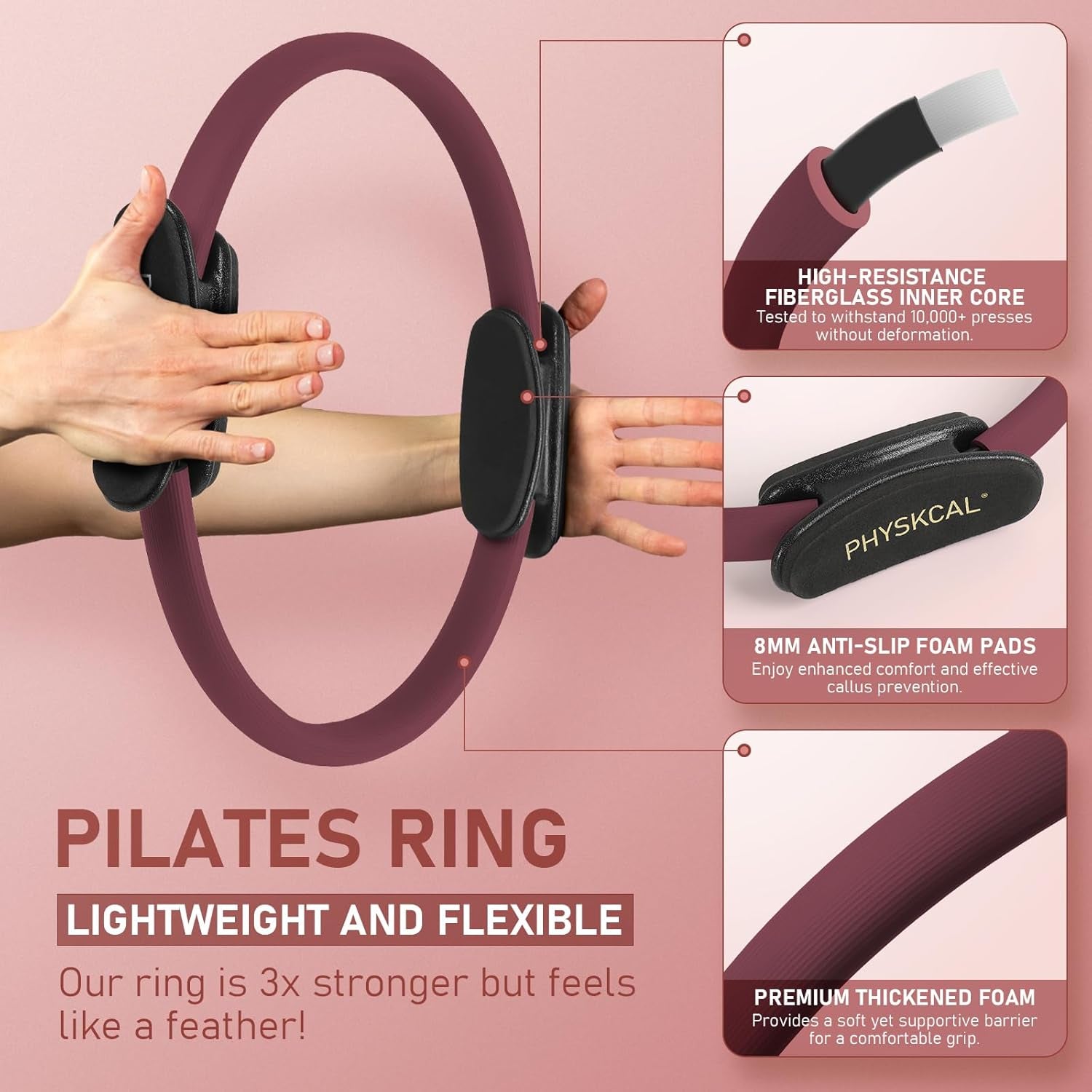 Home Pilates Equipment Set with 15-Inch Pilates Ring