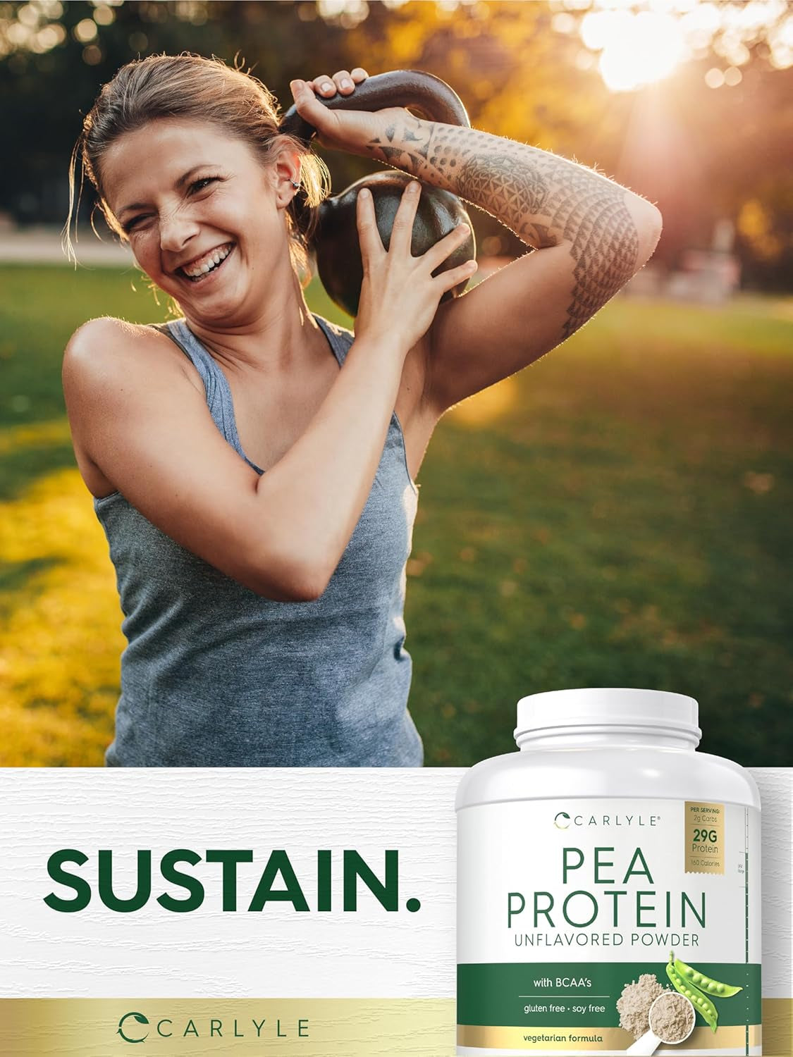 Carlyle Pea Protein Isolate Powder | 7Lb | Unflavored | 29G per Serving
