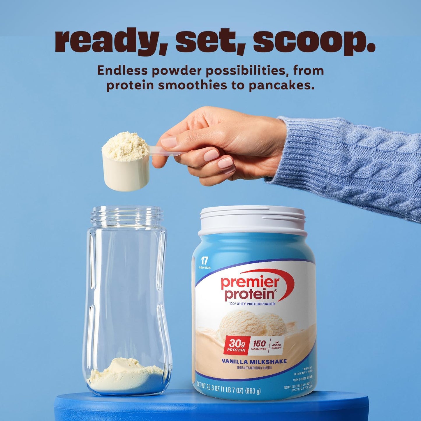 Premier Protein Powder, 30G Protein, 1G Sugar, 100% Whey Protein, 23.3 Oz (17 Servings)
