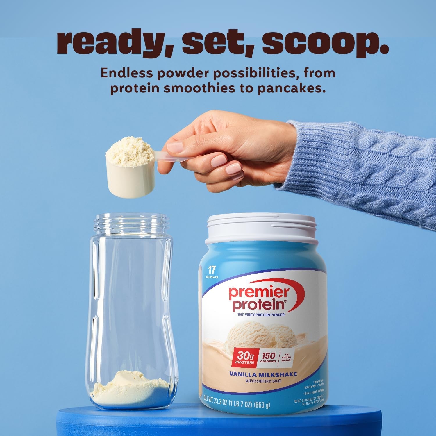 Premier Protein Powder, 30G Protein, 1G Sugar, 100% Whey Protein, 23.3 Oz (17 Servings)