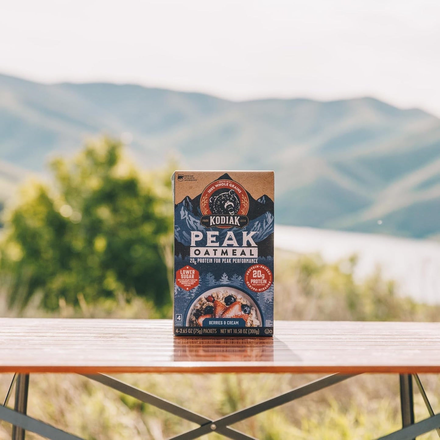 Kodiak Peak Instant Oatmeal Packets, Berries & Cream, High Protein (Total of 24 Packets)