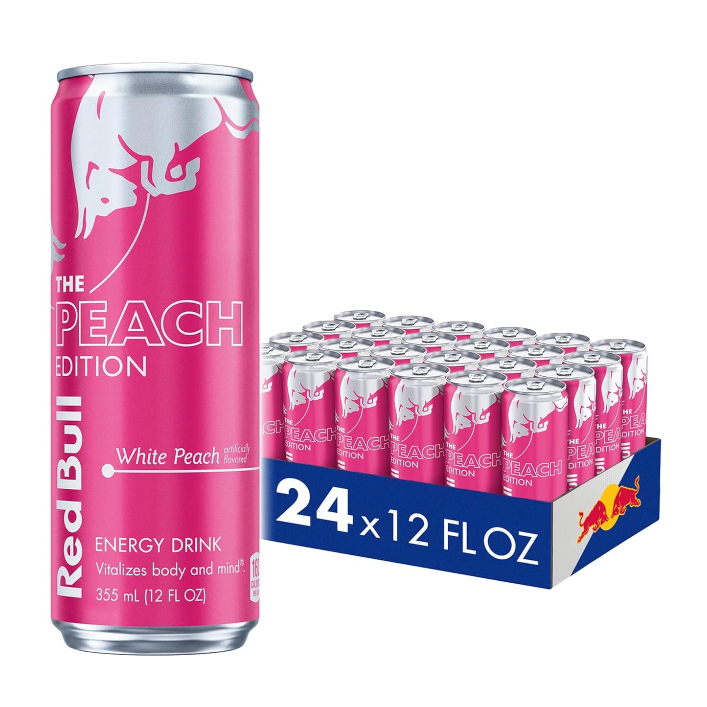 Red Bull Peach Edition Energy Drink, White Peach, 12 Fl. oz., 24 Cans