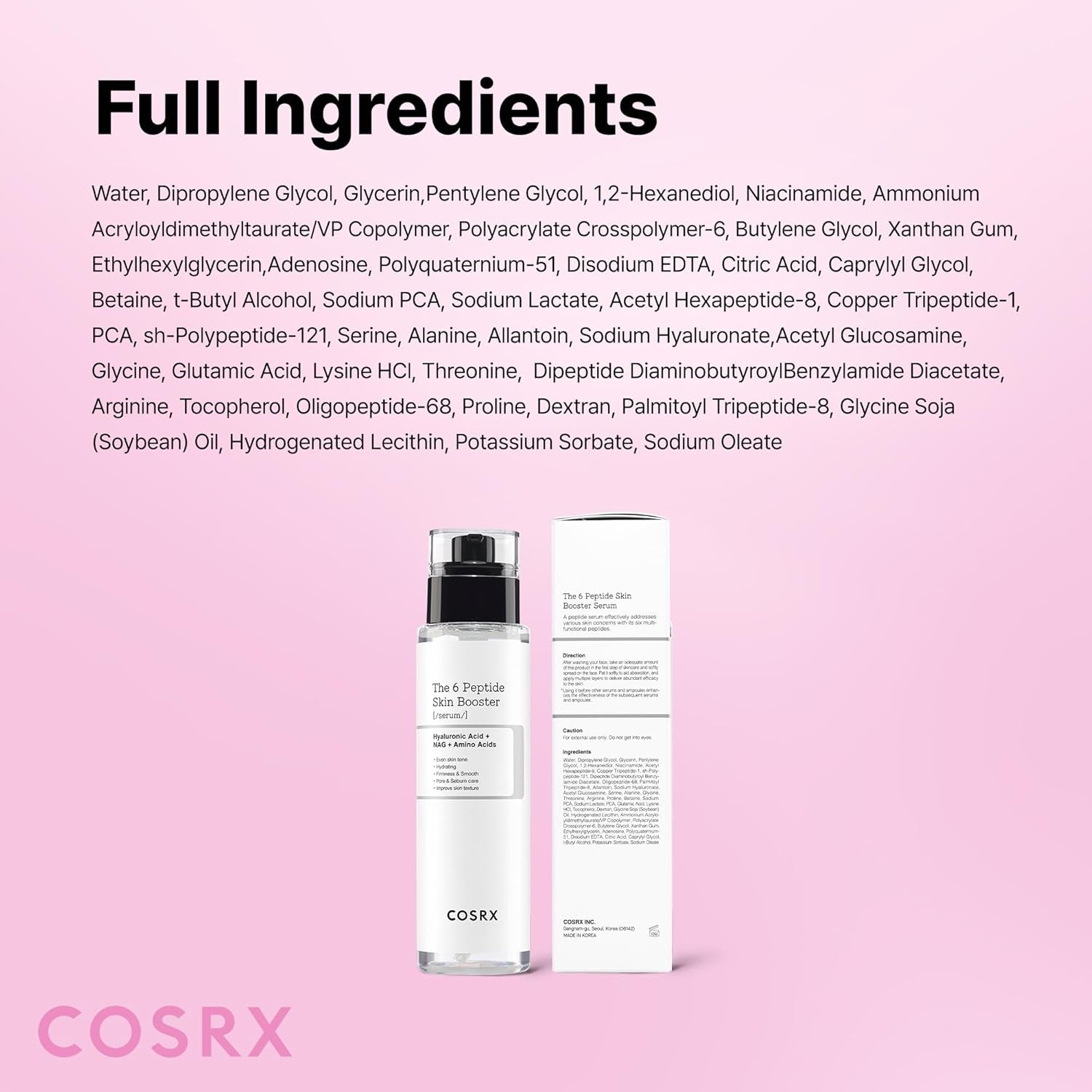 COSRX 6X Peptide Collagen Skin Booster Toner Serum for Dull & Uneven Skin