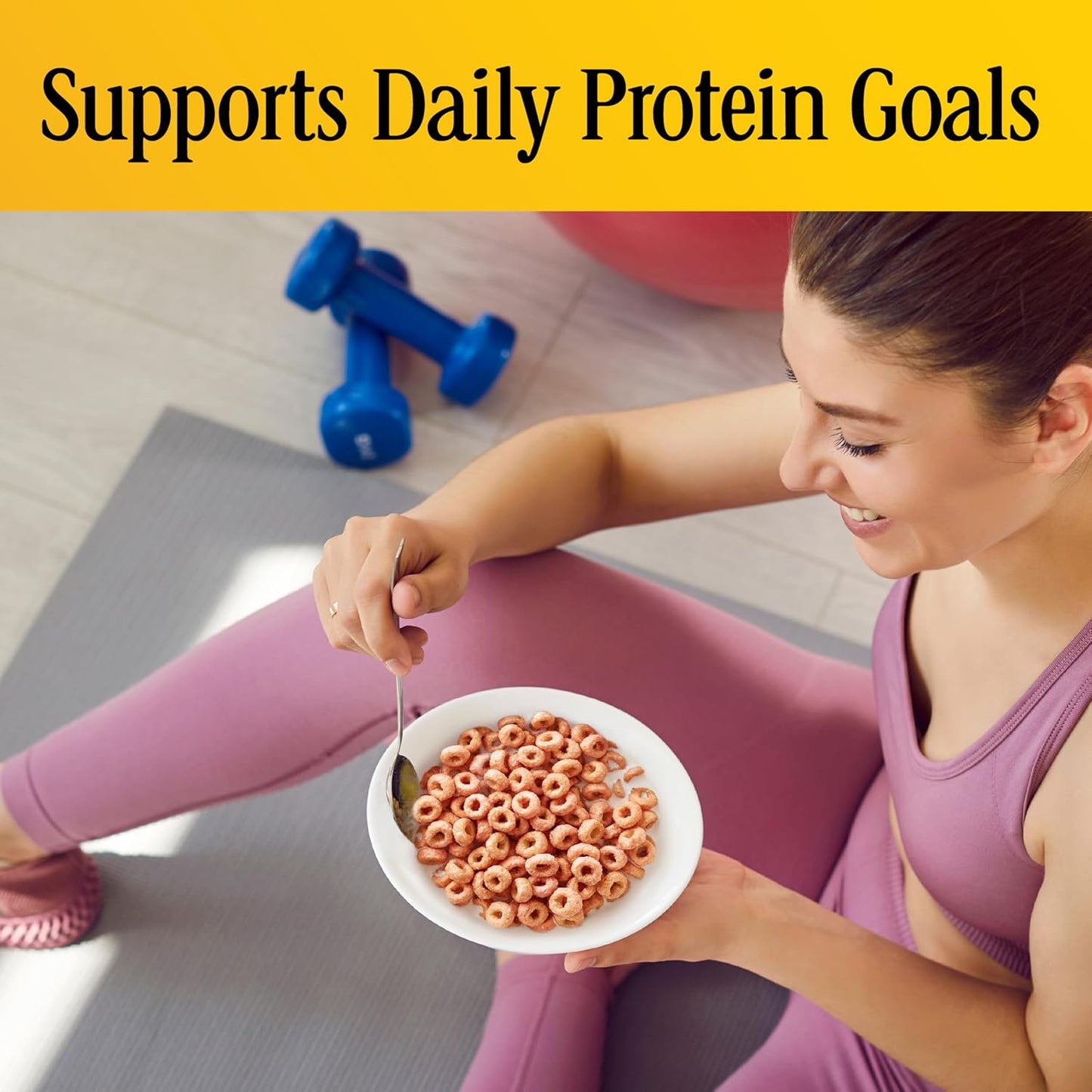 Cheerios Protein Cereal, Strawberry, 8G Protein, Family Size, 15 oz