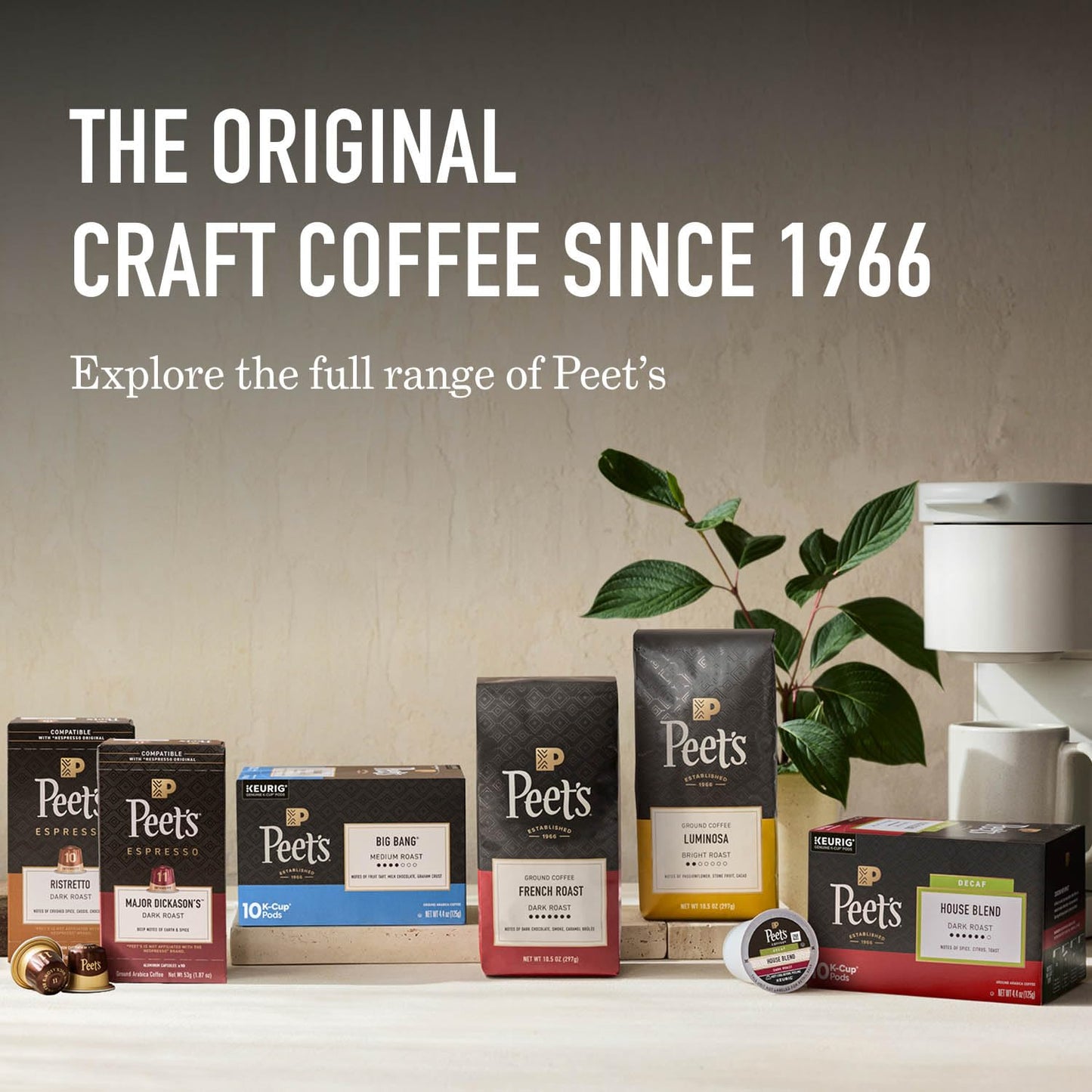 Peet's Coffee, Dark Roast Keurig K-Cup Pods, 100% Arabica Coffee