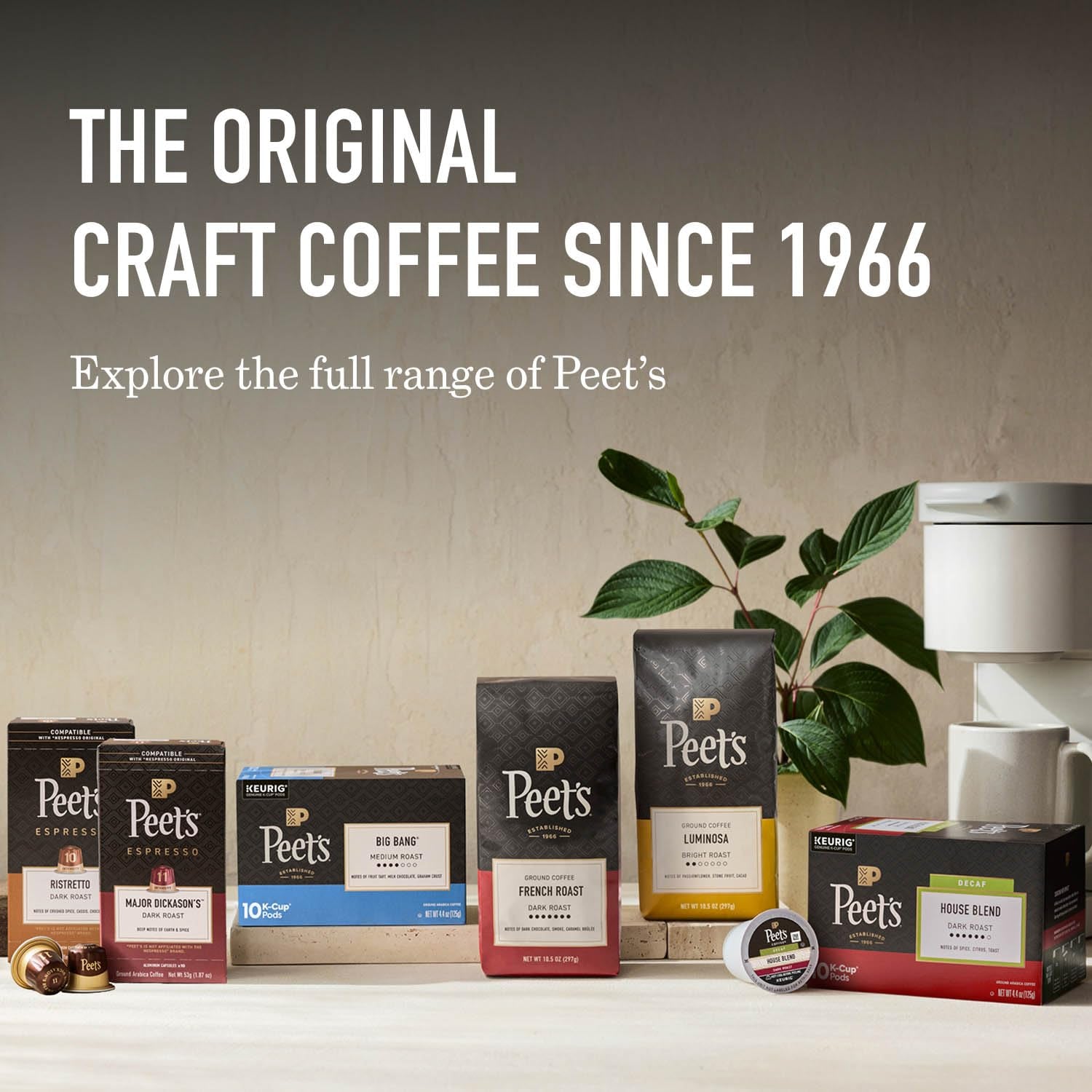 Peet's Coffee, Dark Roast Keurig K-Cup Pods, 100% Arabica Coffee