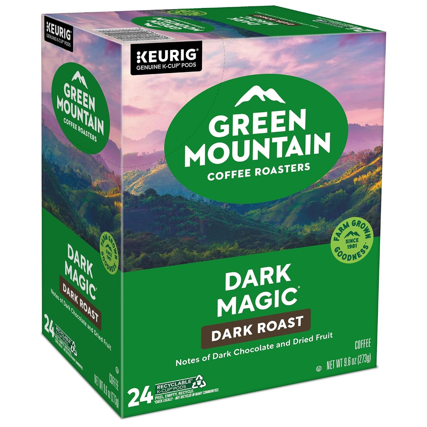 Green Mountain Coffee Roasters Dark Magic, Single-Serve Keurig K-Cup Pods, Dark Roast Coffee Pods, 96 Count