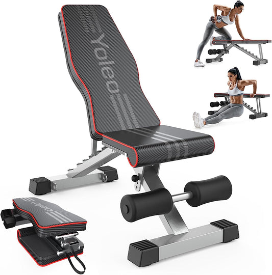 Yoleo Adjustable Weight Bench for Full Body Workout