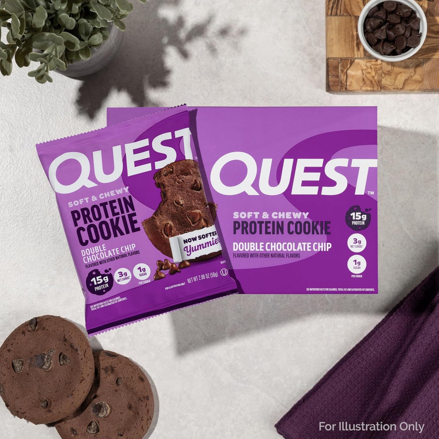 Quest Nutrition Double Chocolate Chip Protein Cookie 12 Cookies