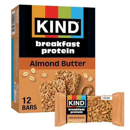 KIND Breakfast Protein Bars, Almond Butter, 8G Protein, 6 Count