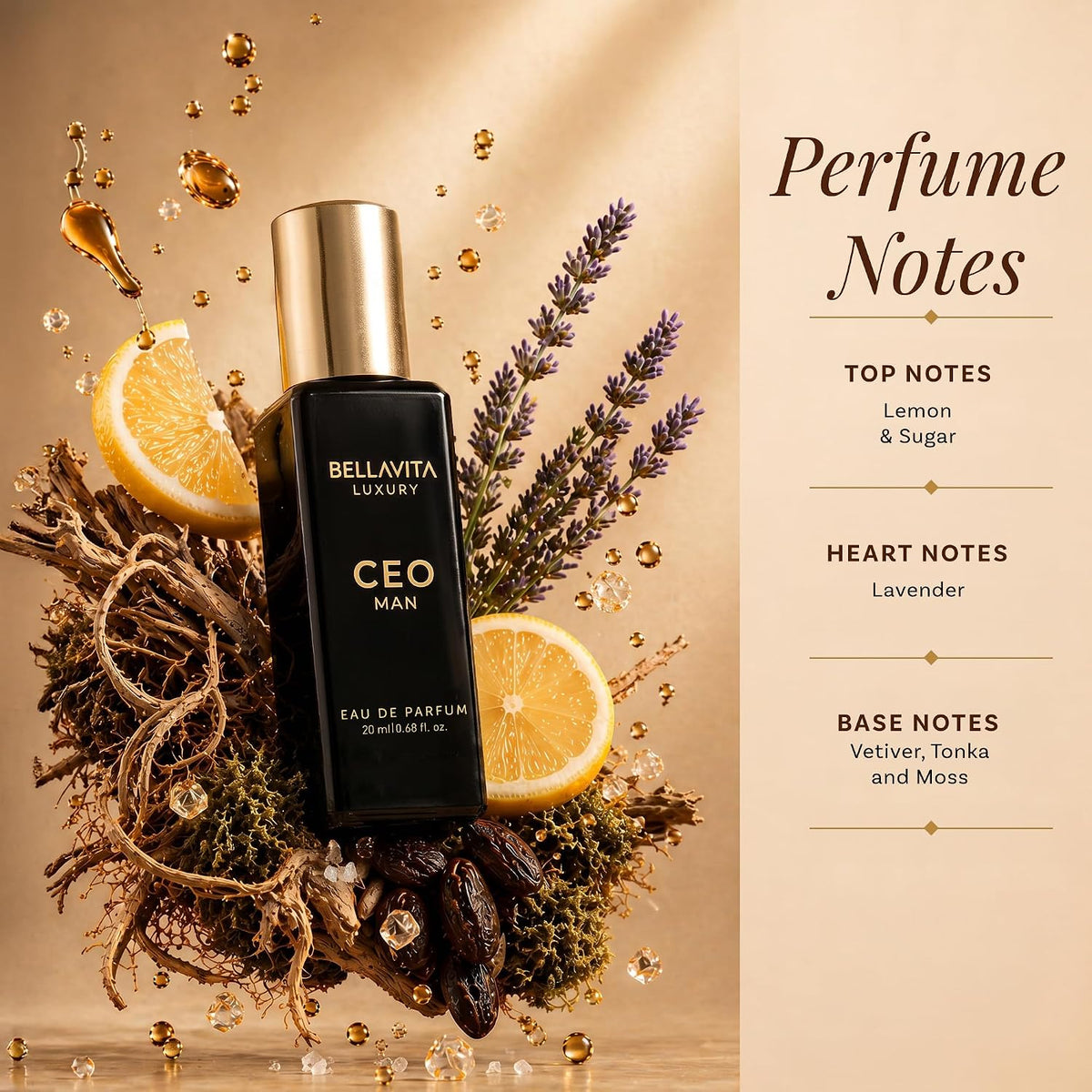 Bellavita Luxury Men's Perfume Gift Set with CEO Man, G.O.A.T., KLUB & OUD | 4 X 20Ml (80Ml) | Citrus, Woody, Patchouli & Caramel Notes