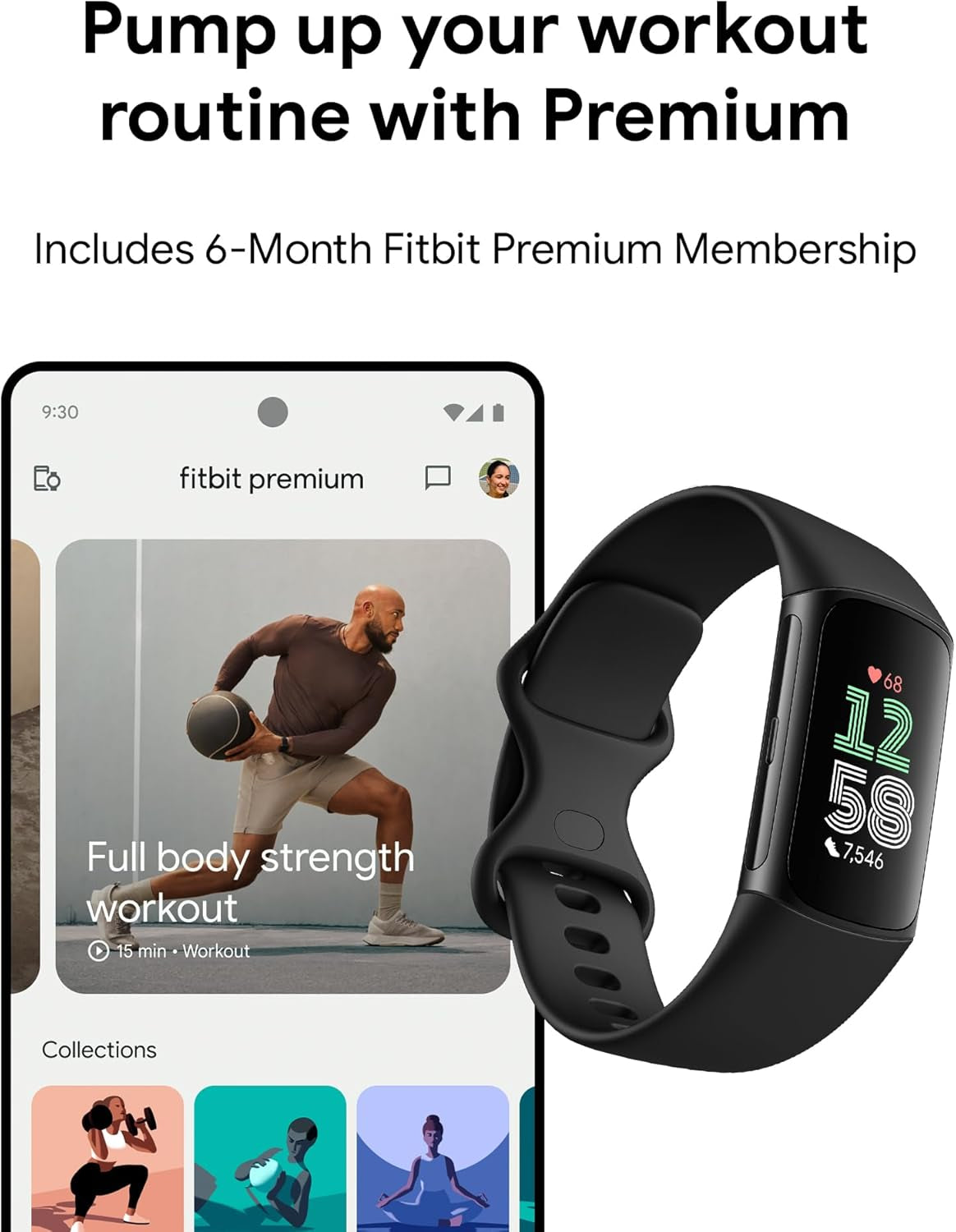 Fitbit Charge 6 Fitness Tracker with Google apps