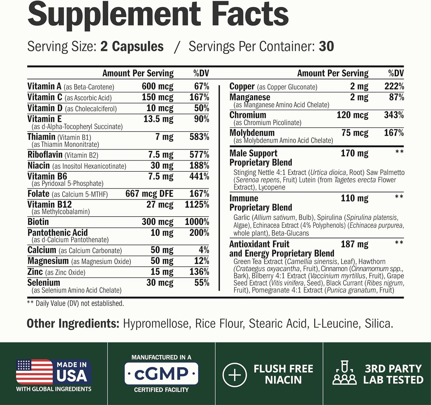 Multivitamin for Men with Methylated Vitamins
