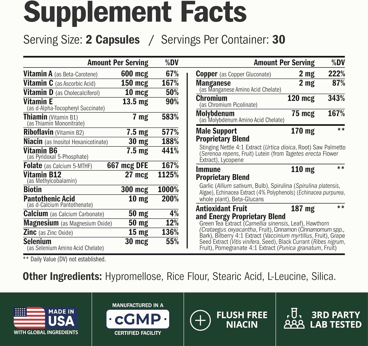 Multivitamin for Men with Methylated Vitamins