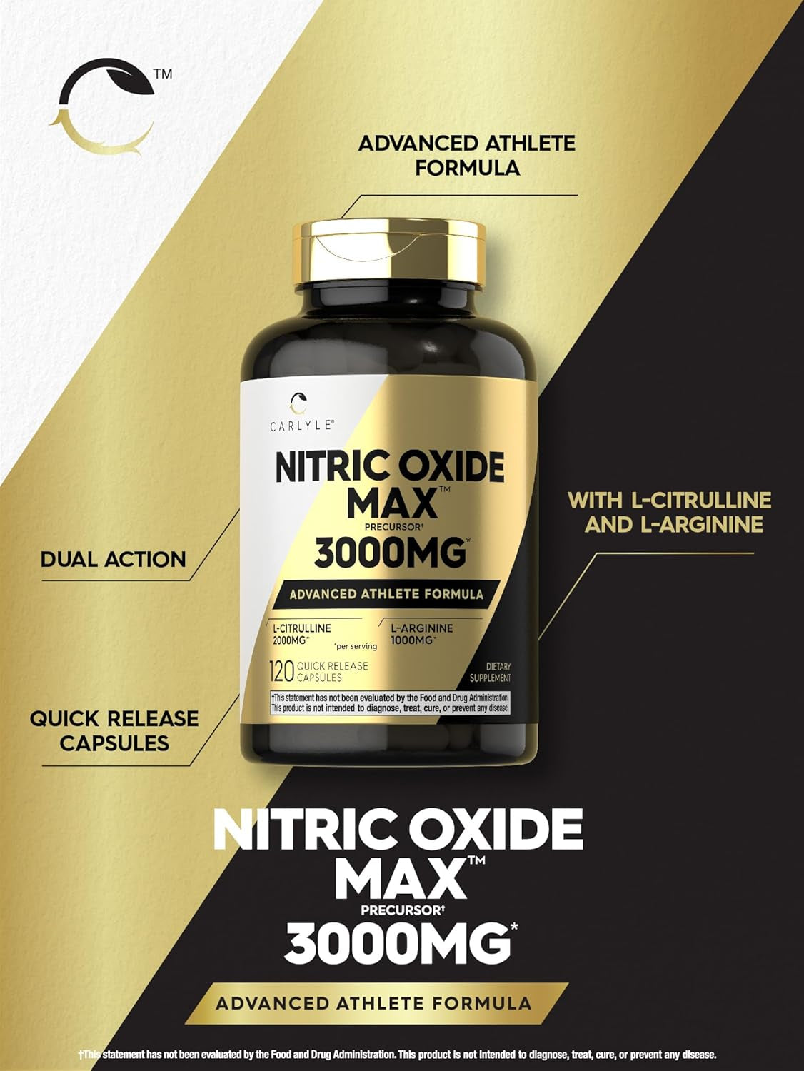 Carlyle Nitric Oxide Supplement 3000mg