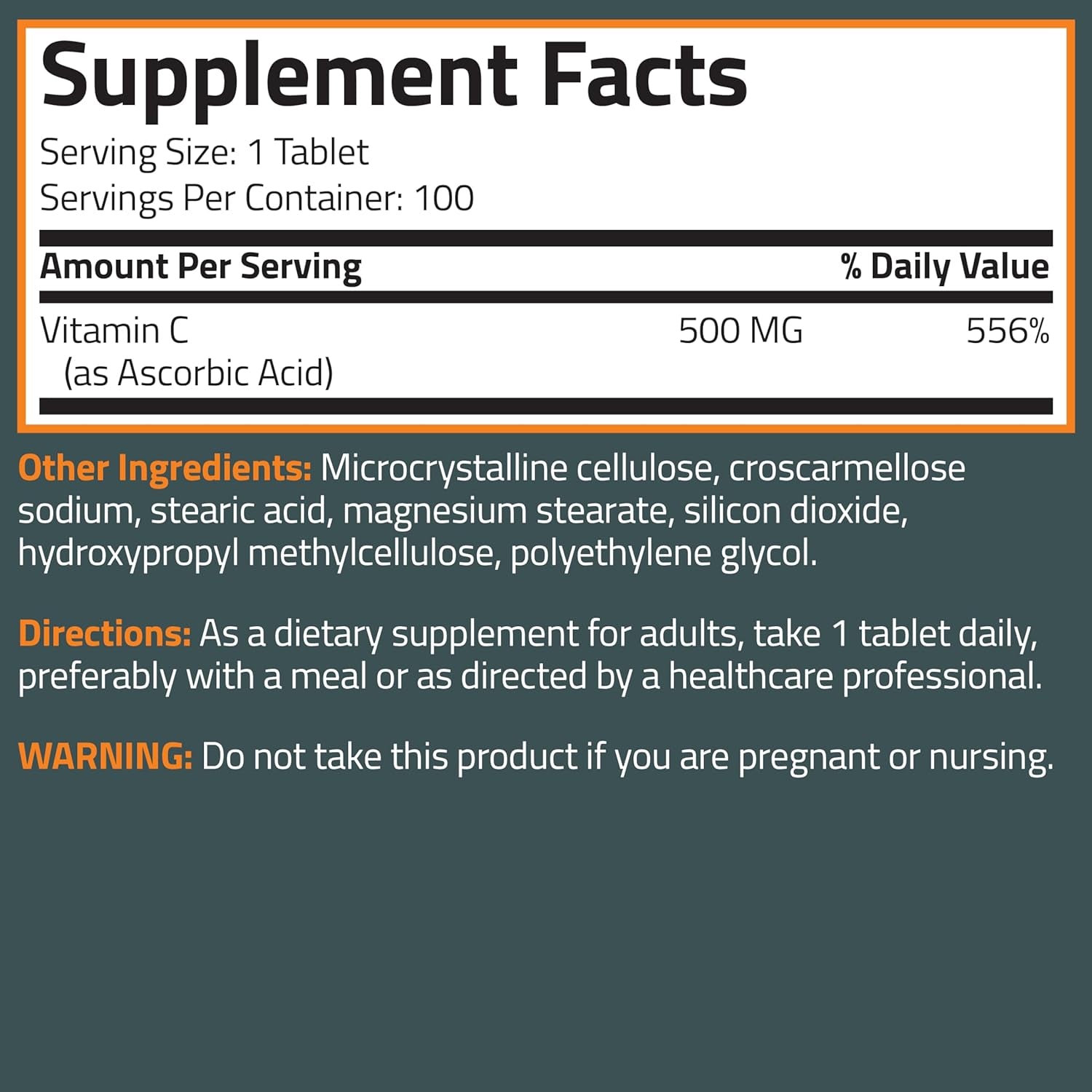 Bronson Vitamin C 500 MG Supports a Healthy Immune System