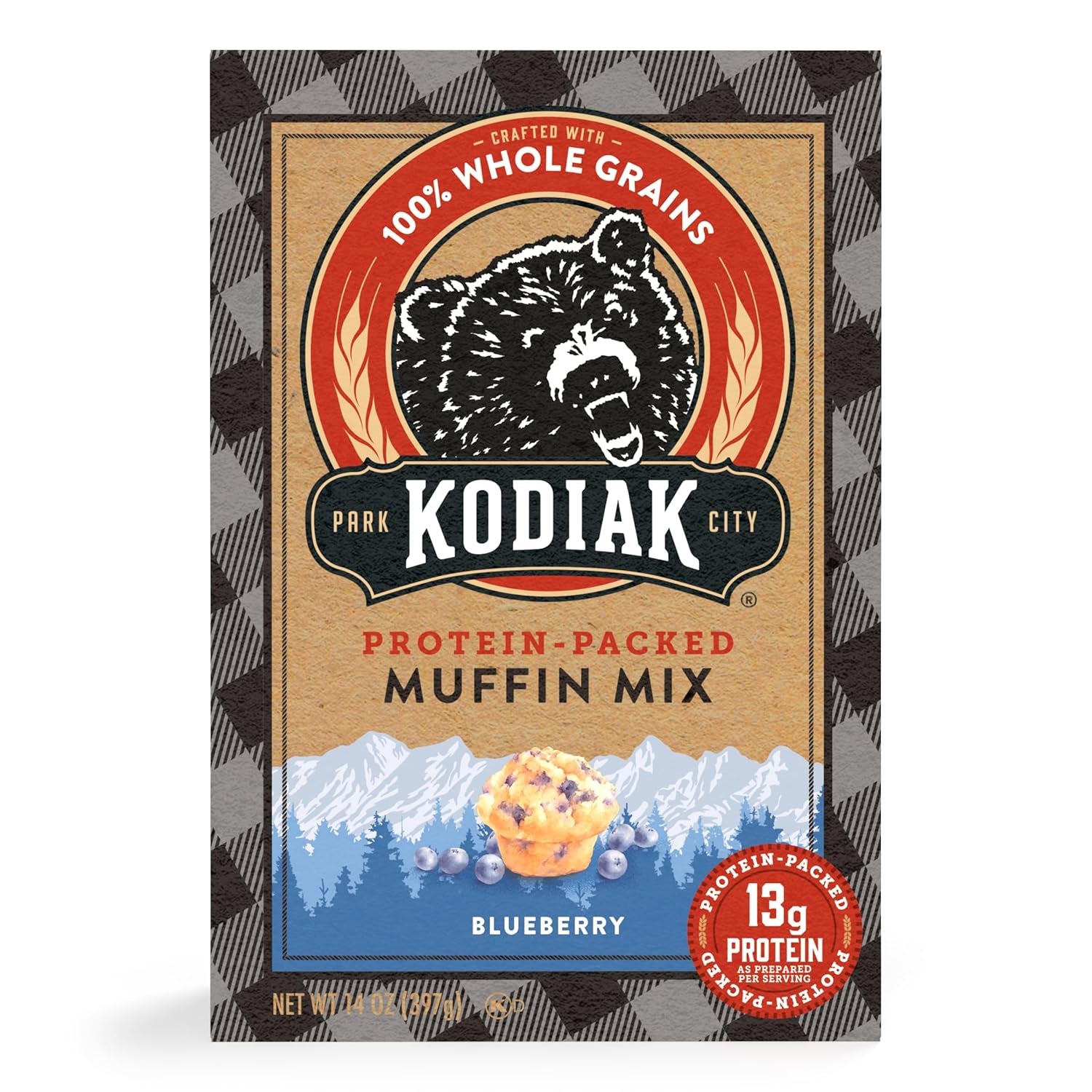 Kodiak Cakes Power Bake, Protein Muffin Mix, Blueberry (Pack of 6)