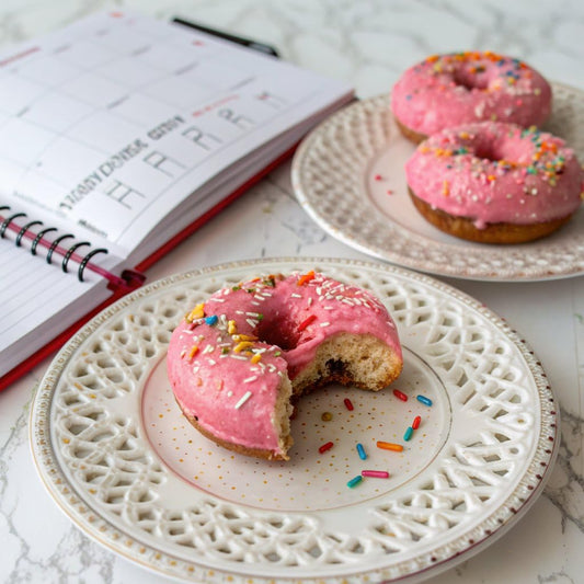 Protein Donuts - 22G Protein, Pink Sprinkle, Zero Sugar Snack - 8 Pack with Two Donuts per Pack