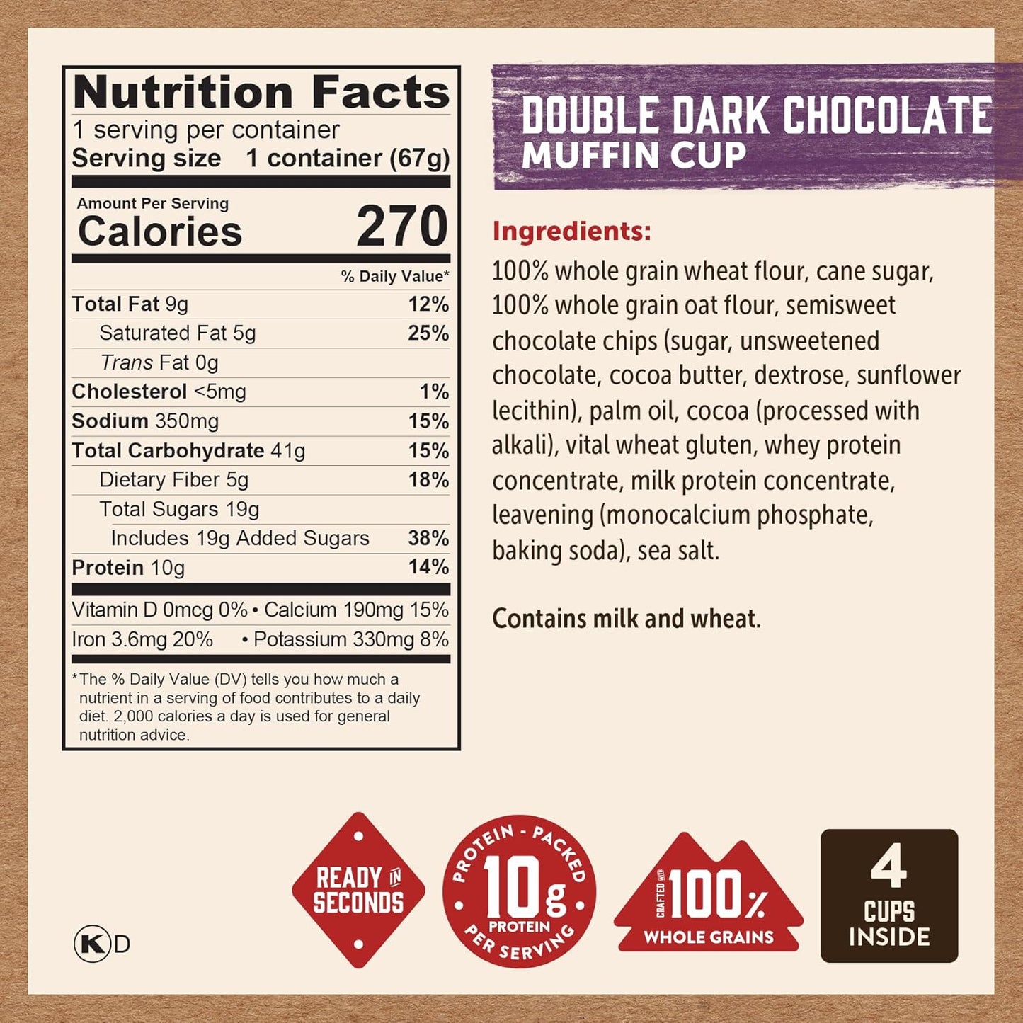 Minute Muffin Cup Variety Pack - Double Dark Chocolate, Blueberry & Cinnamon Roll (Pack of 12)