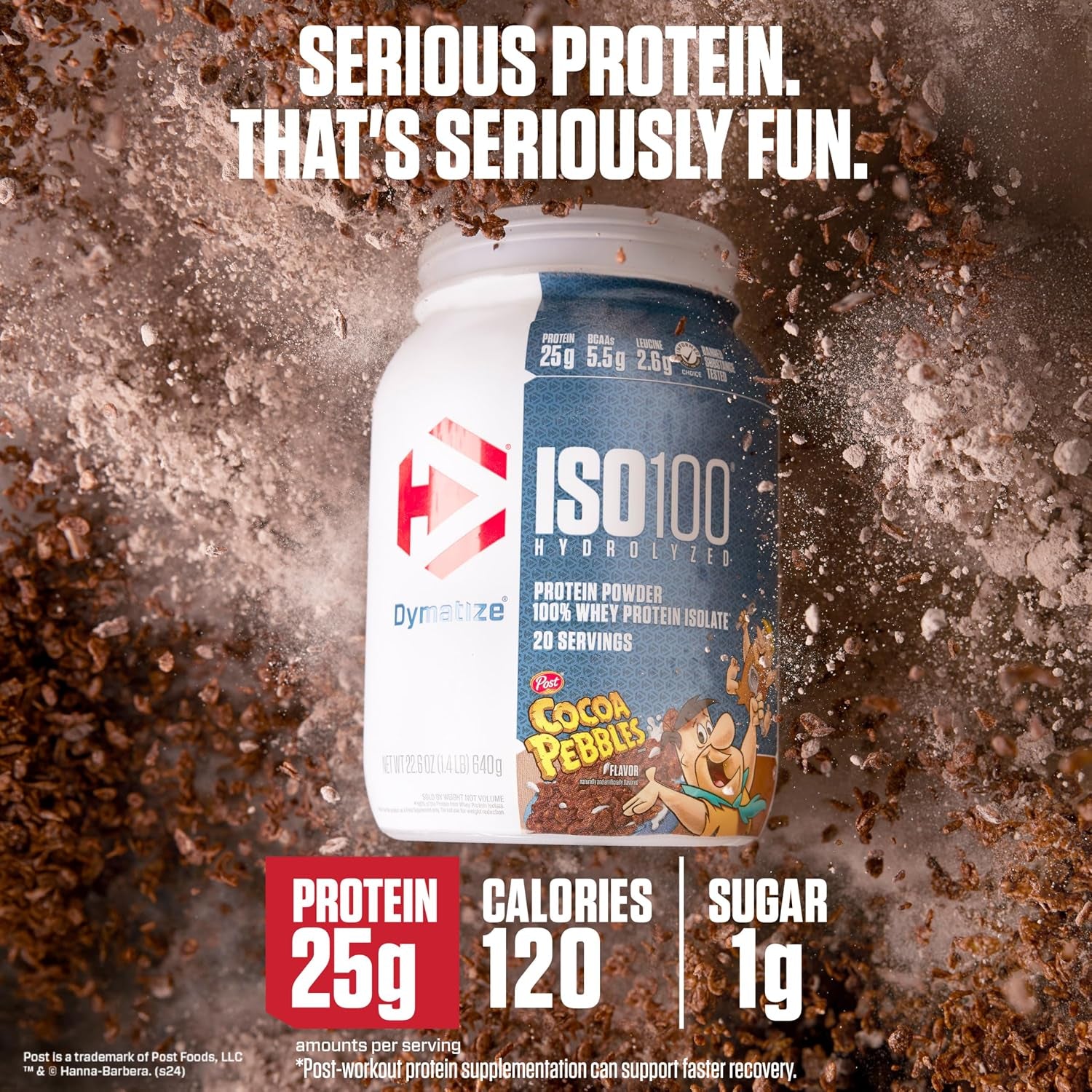 Dymatize ISO100 Protein Powder, 100% Whey Isolate, Cocoa Pebbles | 25G Protein, 20 Servings, 1.4 Lb.